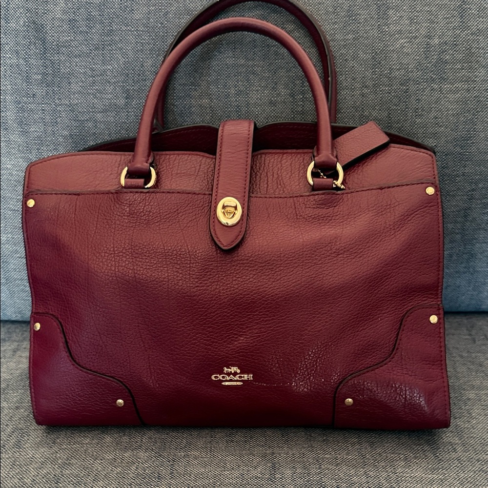 Coach Maroon Leather Satchel - Picture 8 of 8